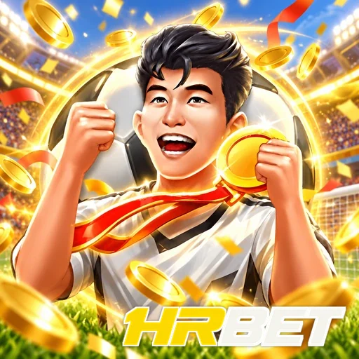 HRBET — ilustração de um jogador comemorando com uma moeda